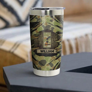 Personalized Australian Veteran/Soldier Rank Tear Camo Tumbler Printed 22NOV-HY24