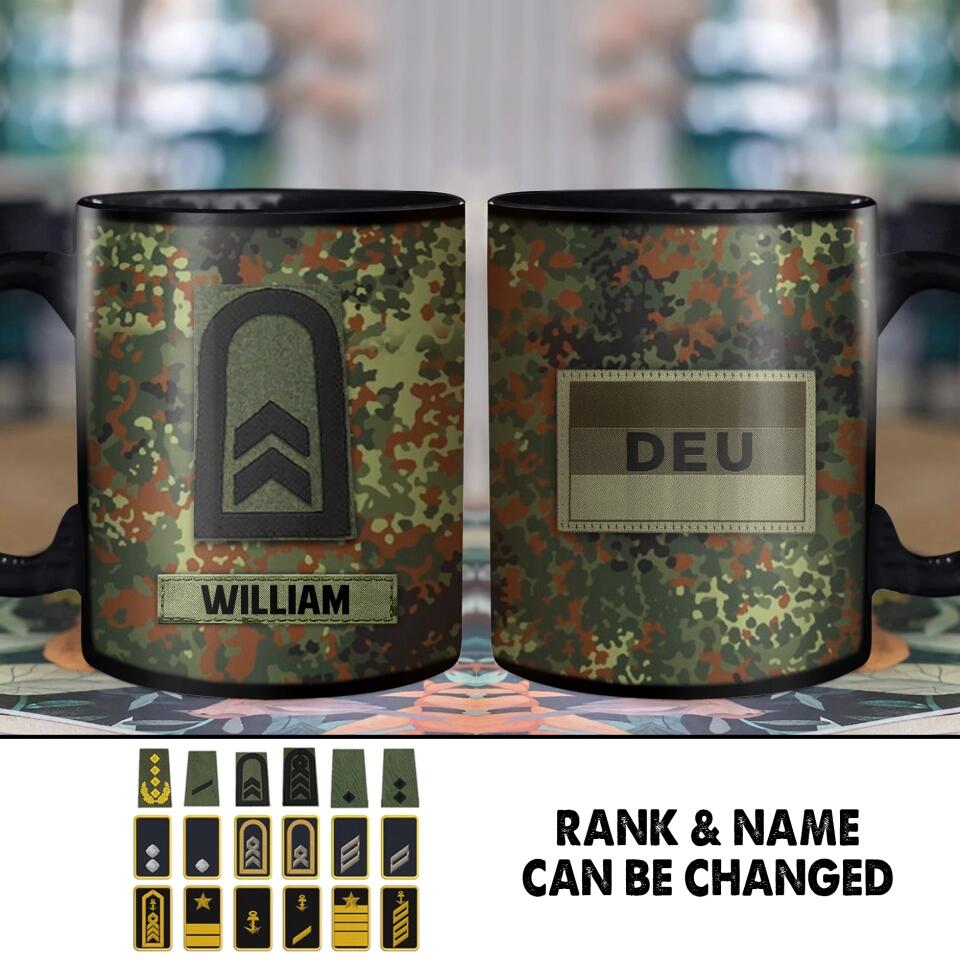 Personalized German Solider/ Veteran Rank Mug Printed 22NOV-HY24