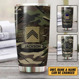 Personalized French Veteran/Soldier Rank Tear Camo Tumbler Printed 22NOV-HY24