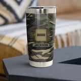 Personalized French Veteran/Soldier Rank Tear Camo Tumbler Printed 22NOV-HY24