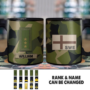 Personalized Sweden Solider/ Veteran Rank Mug Printed 22NOV-HY24