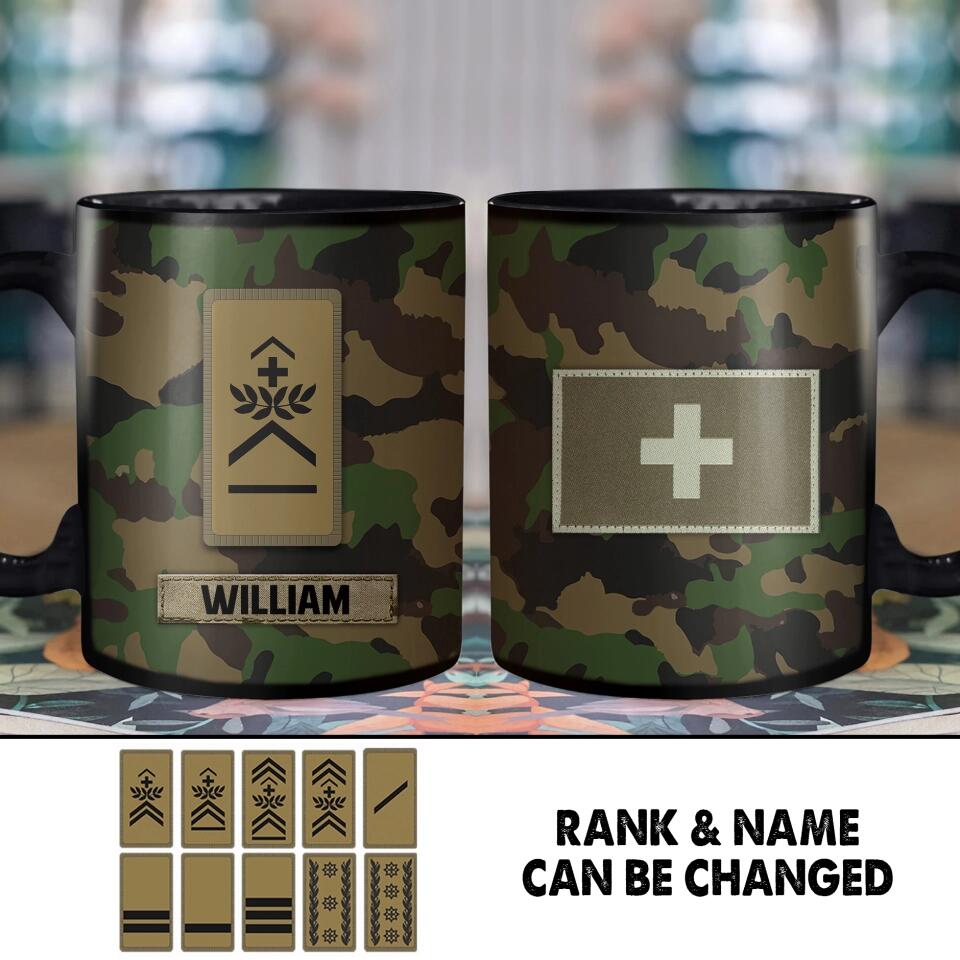Personalized Swiss Solider/ Veteran Rank Mug Printed 22NOV-HY24