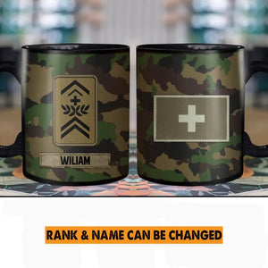 Personalized Swiss Solider/ Veteran Rank Mug Printed 22NOV-HY24