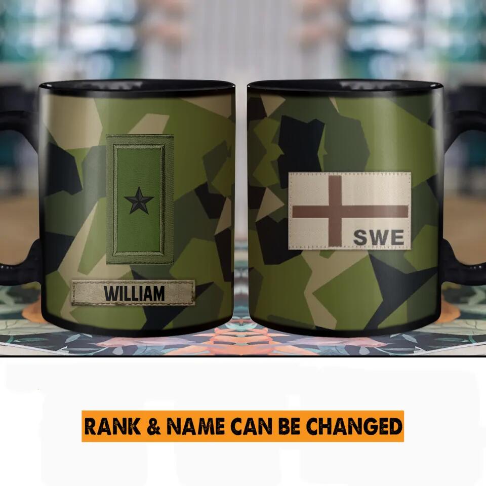Personalized Sweden Solider/ Veteran Rank Mug Printed 22NOV-HY24