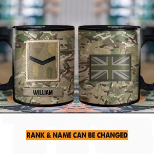 Personalized UK Solider/ Veteran Rank Mug Printed 22NOV-HY24