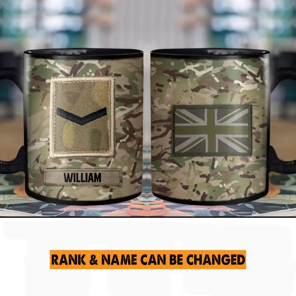 Personalized UK Solider/ Veteran Rank Mug Printed 22NOV-HY24
