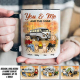 Personalized You Me And The Dogs Couple Camping  Printed Accent Mug 22NOV-DT25