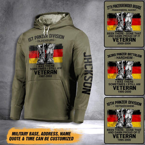 Personalized German Solider/ Veteran Hoodie 3D Printed 22NOV-DT25