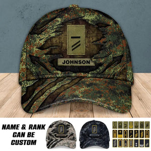 Personalized German Solider/ Veteran Tear Rank Camo Peaked Cap 3D Printed 22NOV-HQ26