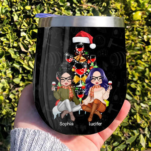 Personalized Wine Drinking Team Bestie Wine Tumbler Printed QTHQ2511