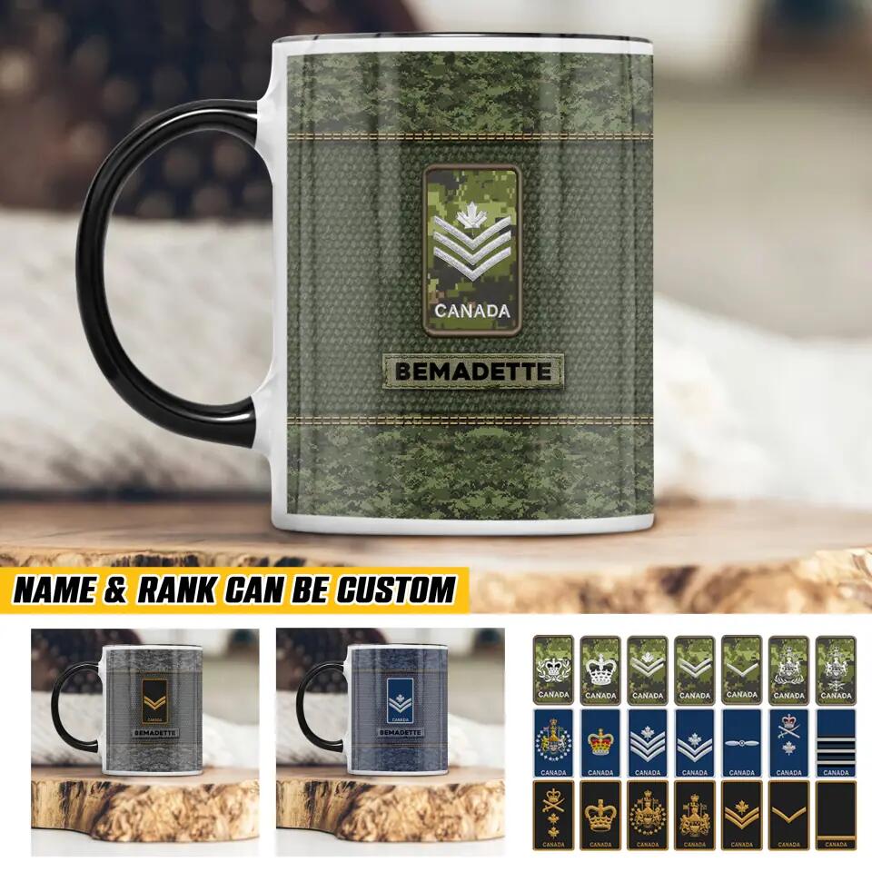Personalized Canadian Solider/ Veteran Rank Camo  Printed Accent Mug 22NOV-HQ28