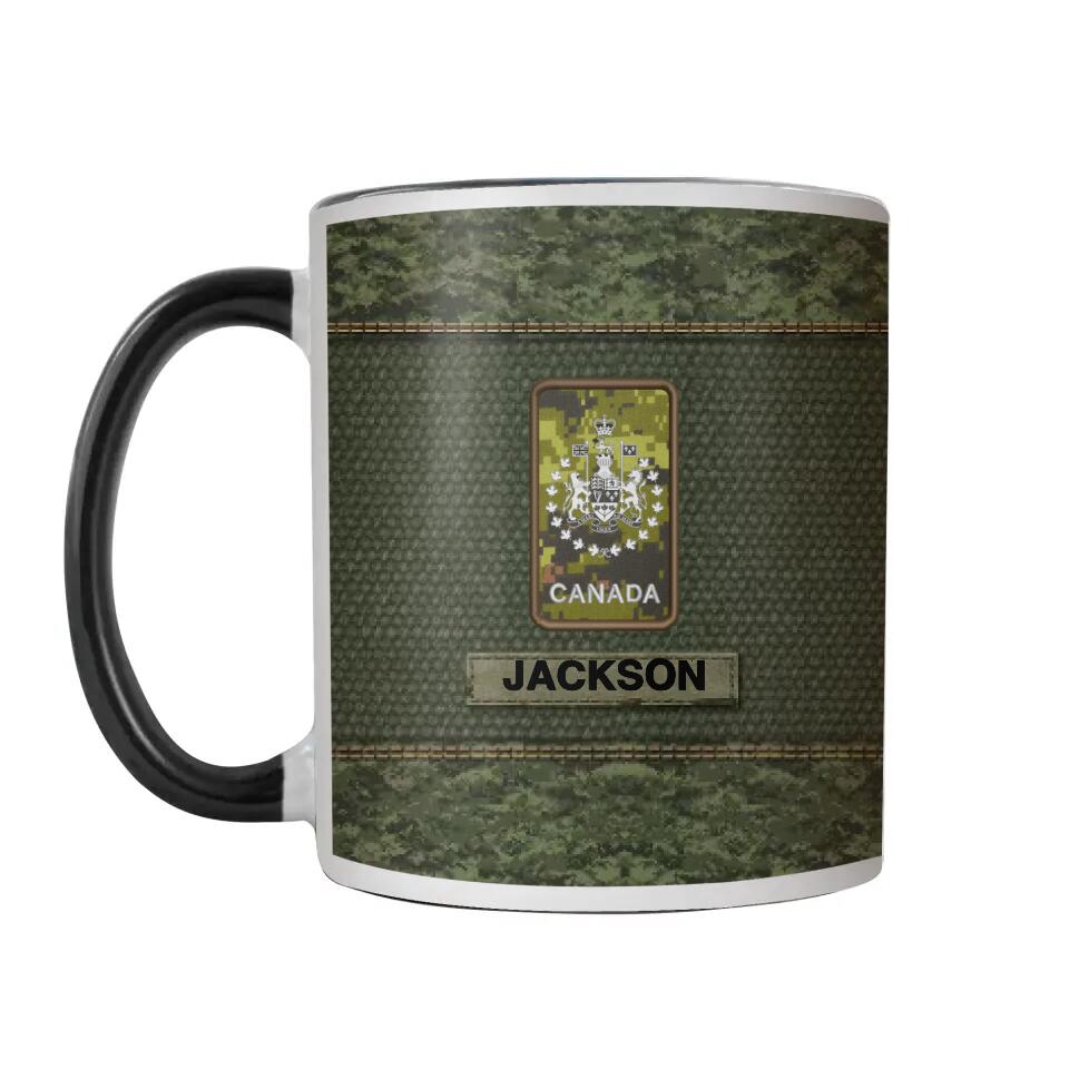 Personalized Canadian Solider/ Veteran Rank Camo  Printed Accent Mug 22NOV-HQ28