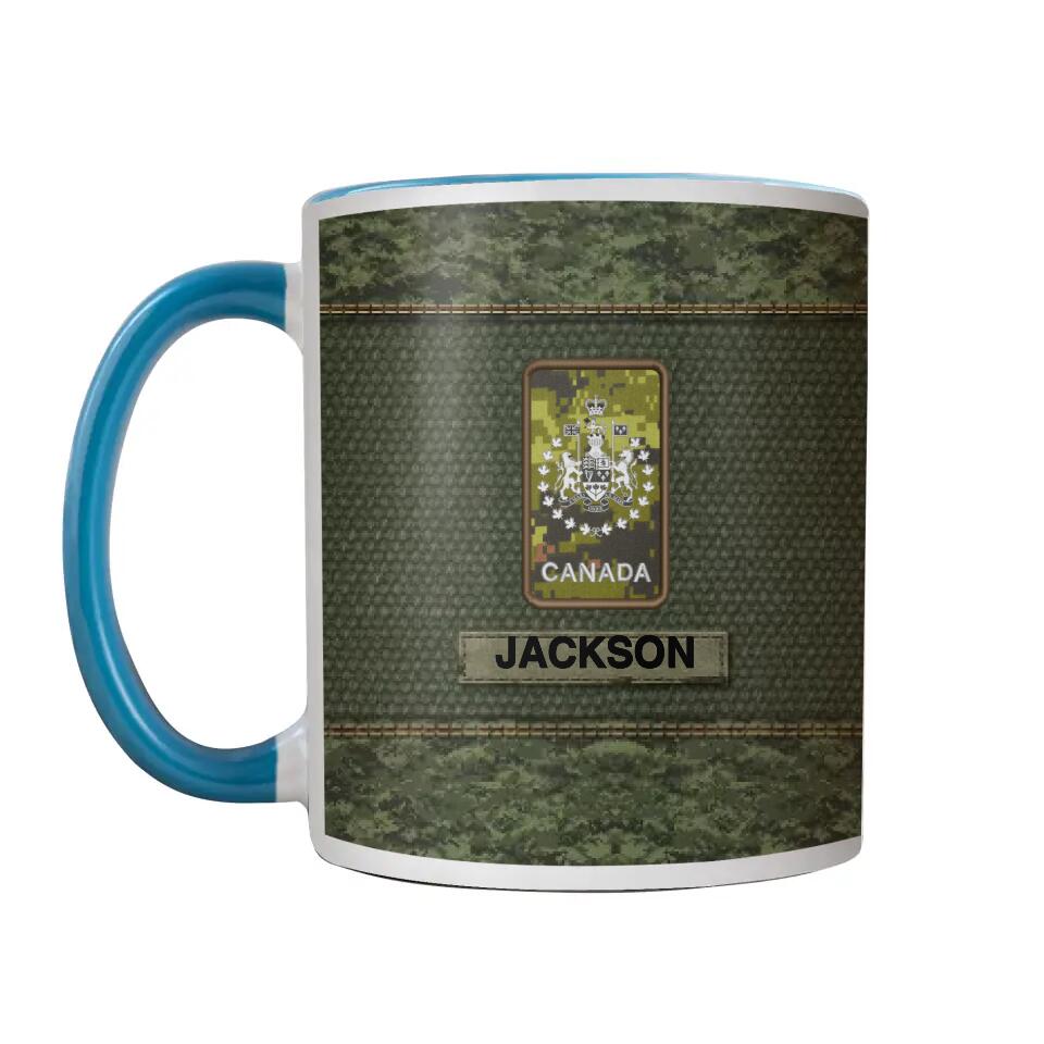 Personalized Canadian Solider/ Veteran Rank Camo  Printed Accent Mug 22NOV-HQ28
