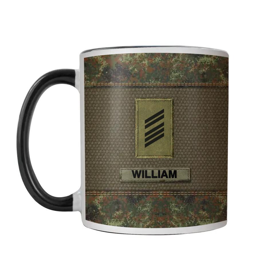 Personalized German Solider/ Veteran Rank Camo  Printed Accent Mug 22NOV-HQ28