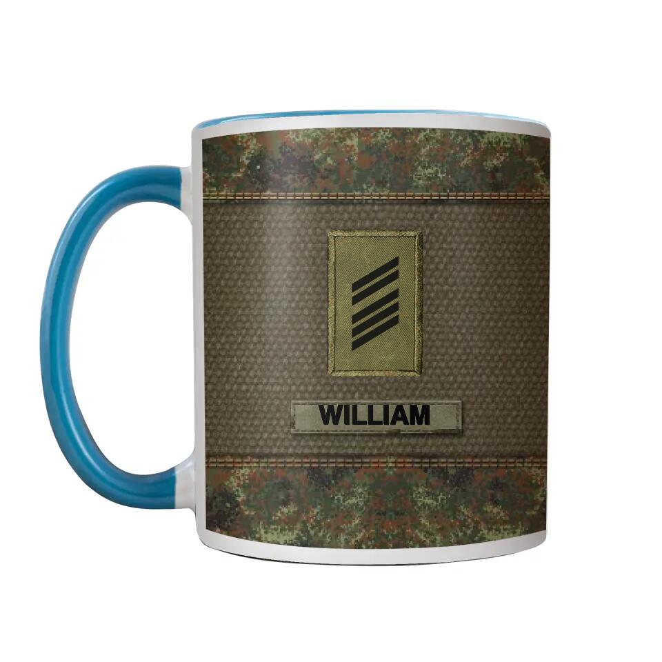 Personalized German Solider/ Veteran Rank Camo  Printed Accent Mug 22NOV-HQ28