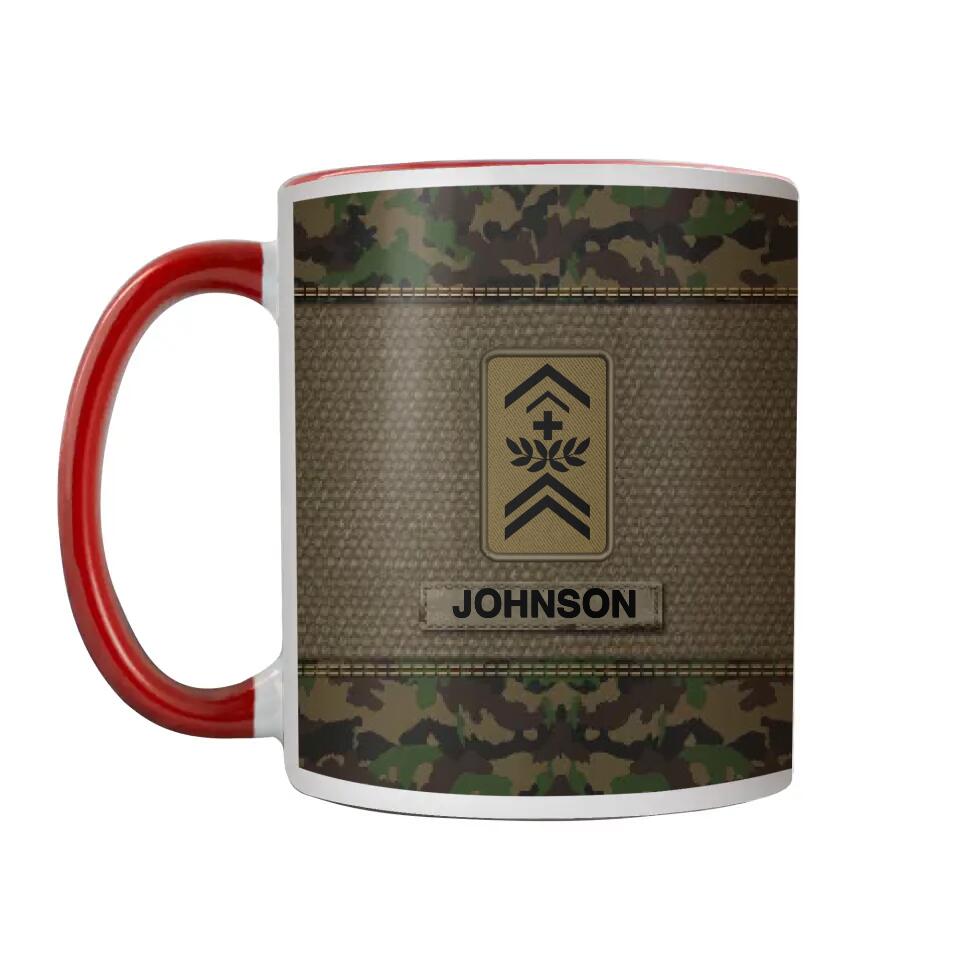 Personalized Swiss Solider/ Veteran Rank Camo  Printed Accent Mug 22NOV-HQ28