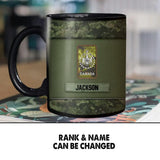 Personalized Canadian Solider/ Veteran Rank Camo Black Mug Printed 22NOV-HY28