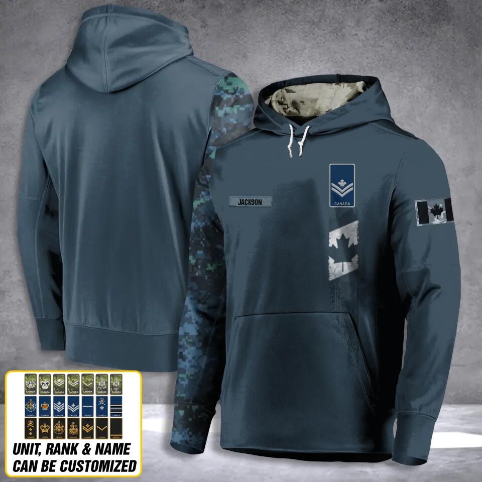 Personalized Canadian Solider/ Veteran Camo With Name and Rank Hoodie 3D Printed QTDT2911