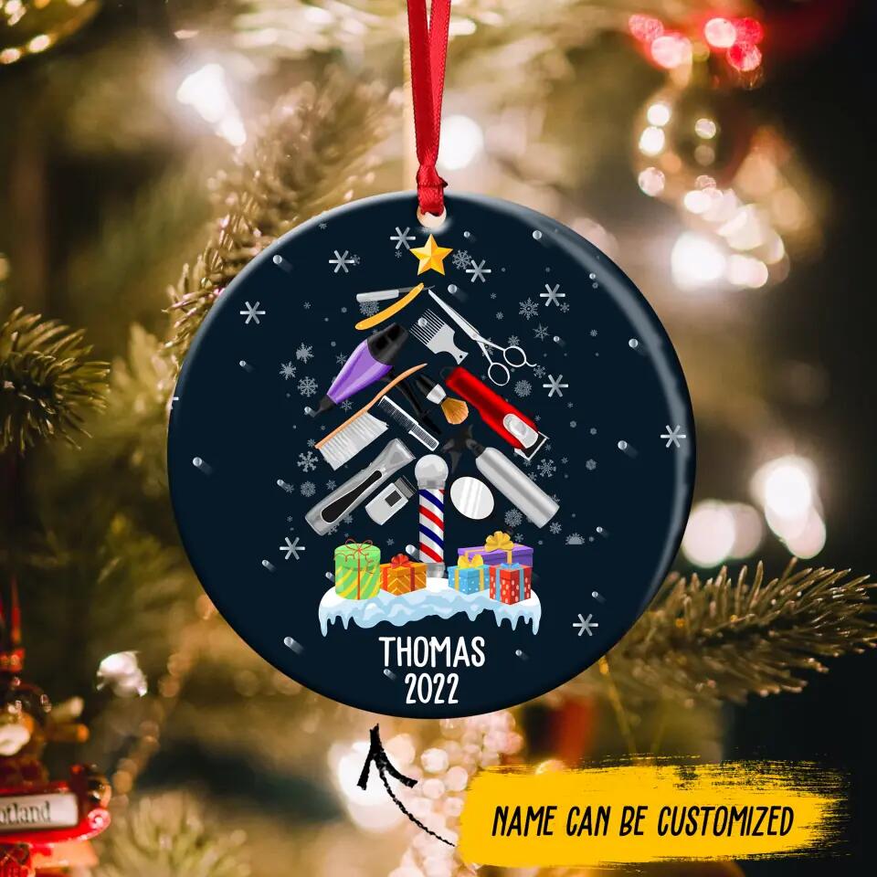 Personalized Hairstylist Christmas Acrylic/Plastic Ornament Printed QTDT2911