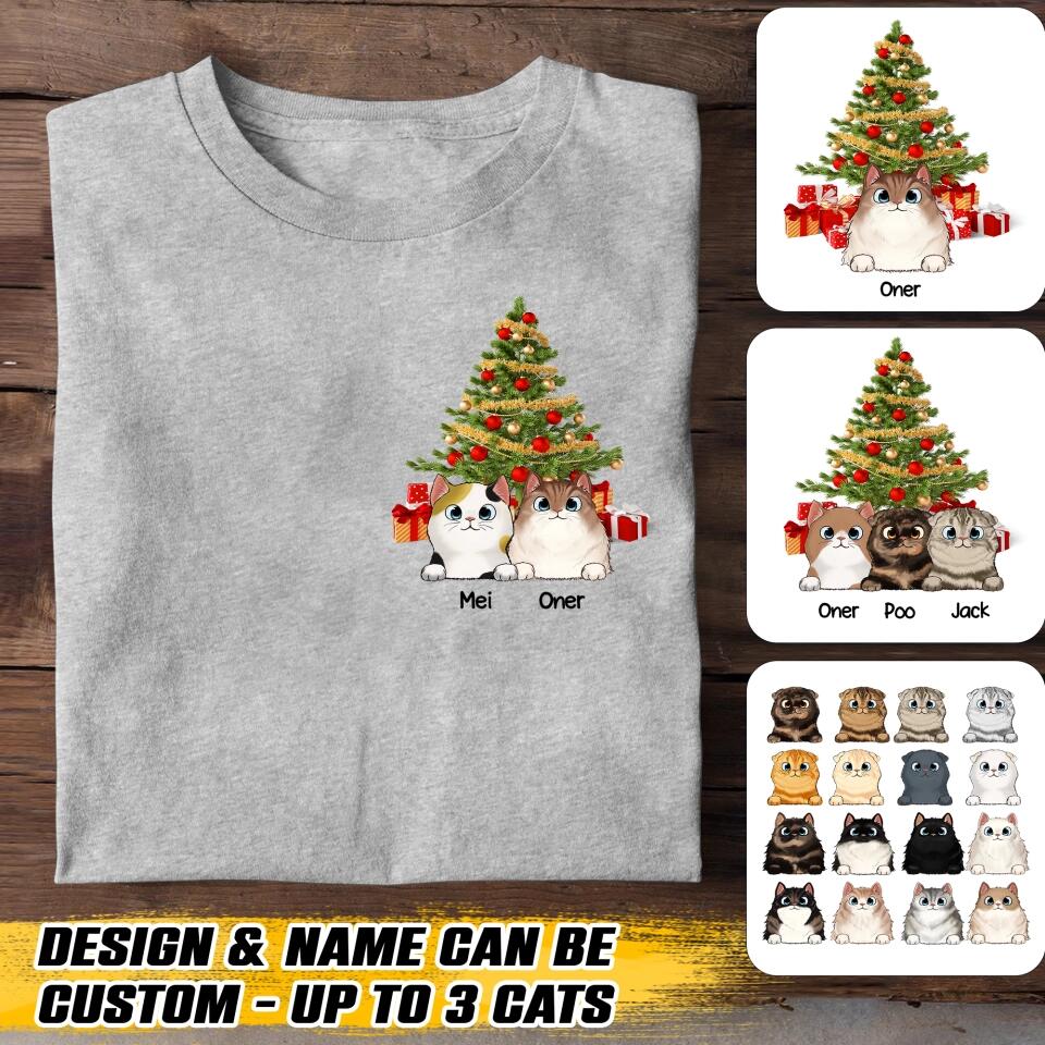 Personalized Cat Lovers Christmas Tree TShirt Printed 22NOV-HQ29
