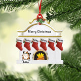 Personalized Merry Christmas Family With Pets Acrylic/Plastic Ornament Printed QTHY3011