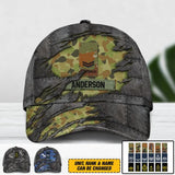 Personalized Australian Solider/ Veteran Tear Rank Camo Peaked Cap 3D Printed 22NOV-DT30