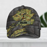 Personalized Australian Solider/ Veteran Tear Rank Camo Peaked Cap 3D Printed 22NOV-DT30