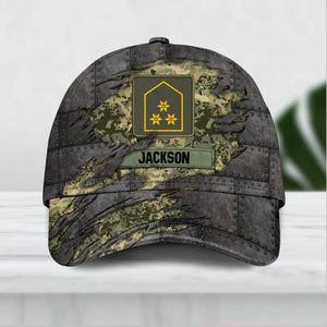 Personalized Austrian Solider/ Veteran Tear Rank Camo Peaked Cap 3D Printed 22NOV-DT30
