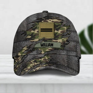 Personalized French Solider/ Veteran Tear Rank Camo Peaked Cap 3D Printed 22NOV-DT30
