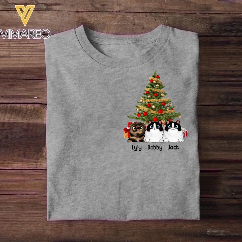 Personalized Cat Lovers Christmas Tree TShirt Printed 22NOV-HQ29