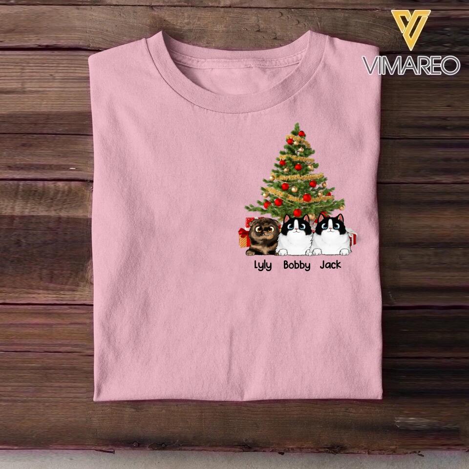 Personalized Cat Lovers Christmas Tree TShirt Printed 22NOV-HQ29