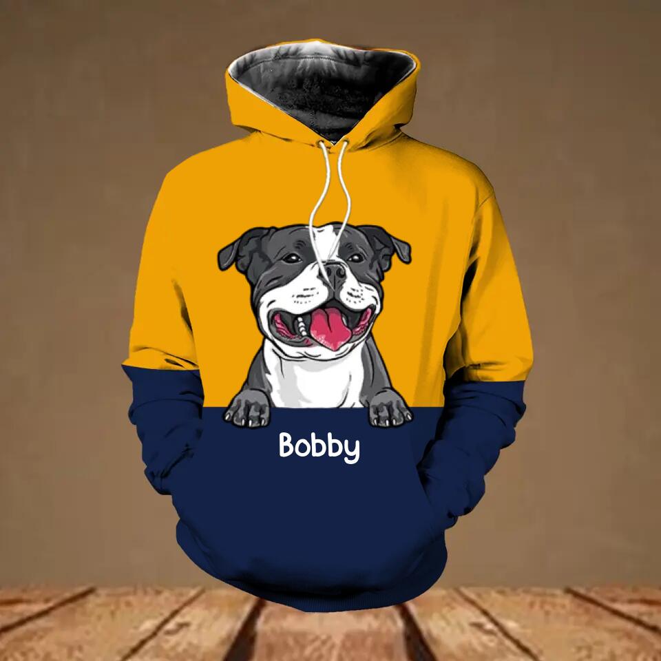 Personalized Dog Lovers Mixed 3D Hoodie Printed QTHQ3011