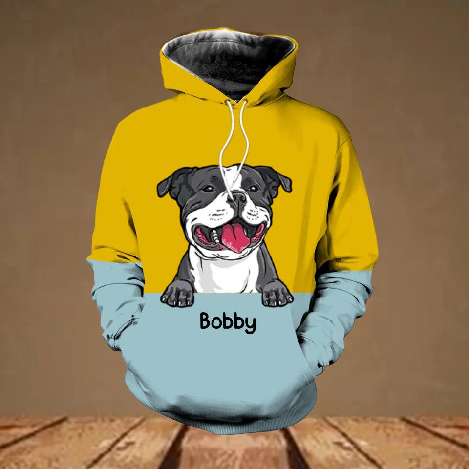 Personalized Dog Lovers Mixed 3D Hoodie Printed QTHQ3011