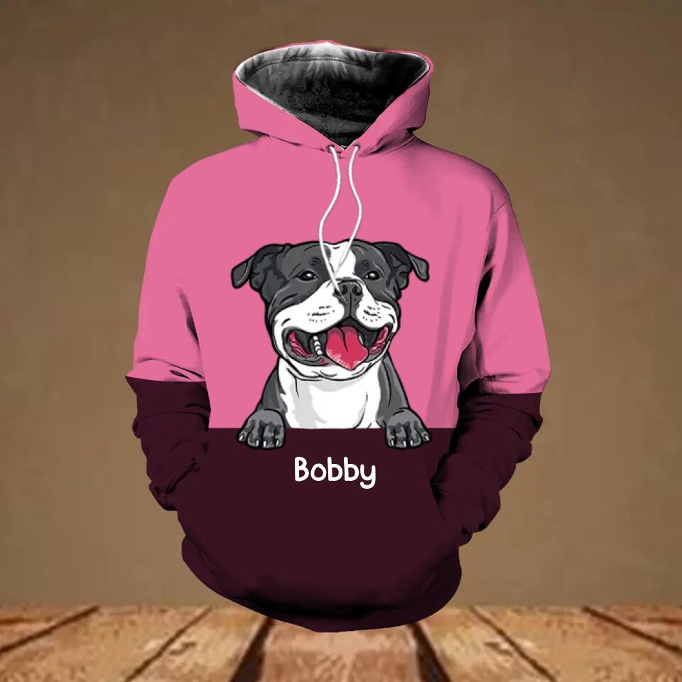 Personalized Dog Lovers Mixed 3D Hoodie Printed QTHQ3011