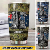 Personalized Australian Solider/Veteran Camo Tumbler Printed QTHQ30