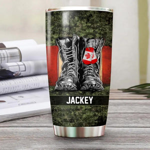 Personalized Canadian Solider/Veteran Camo Tumbler Printed QTHQ30