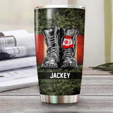 Personalized Canadian Solider/Veteran Camo Tumbler Printed QTHQ30