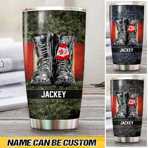 Personalized Canadian Solider/Veteran Camo Tumbler Printed QTHQ30