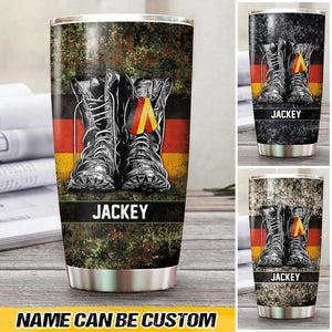 Personalized German Solider/Veteran Camo Tumbler Printed QTHQ30