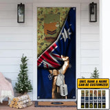 Personalized Australian Veteran/Solider With Rank Name Flag Door Cover Printed QTDT3011