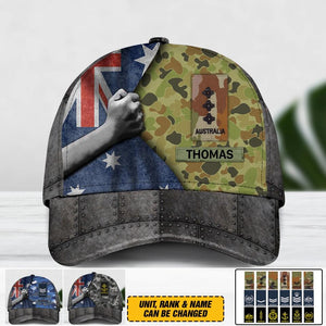 Personalized Australian Solider/ Veteran Rank Camo Peaked Cap 3D Printed 22NOV-DY30