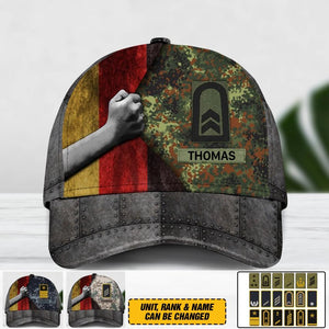 Personalized German Solider/ Veteran Rank Camo Peaked Cap 3D Printed 22NOV-DY30