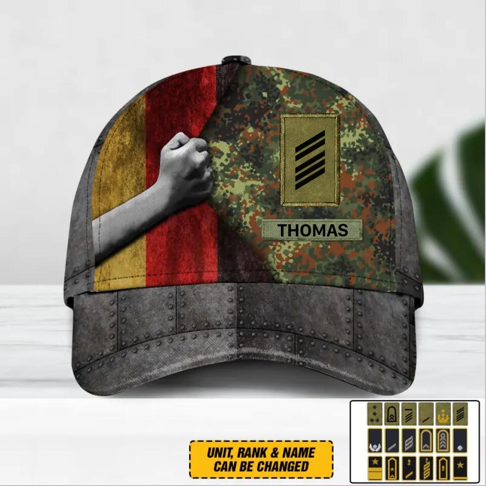 Personalized German Solider/ Veteran Rank Camo Peaked Cap 3D Printed 22NOV-DY30