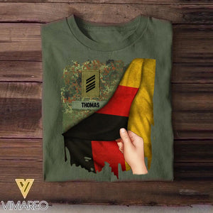 Personalized Hand Holding Flag German Solider/Veteran Rank Camo Tshirt Printed 22DEC-DT01