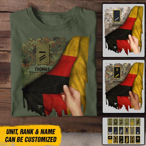 Personalized Hand Holding Flag German Solider/Veteran Rank Camo Tshirt Printed 22DEC-DT01
