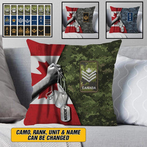 Personalized Canadian Veterans/Soldier Camo Flag Pillow Printed 22DEC-HY01