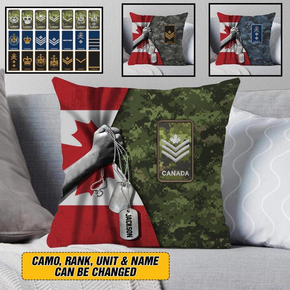 Personalized Canadian Veterans/Soldier Camo Flag Pillow Printed 22DEC-HY01