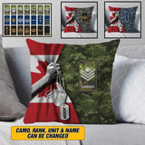 Personalized Canadian Veterans/Soldier Camo Flag Pillow Printed 22DEC-HY01