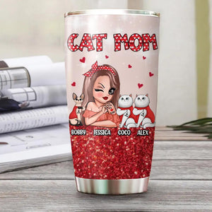 Personalized Cat Mom Tumbler Printed QTHY0112