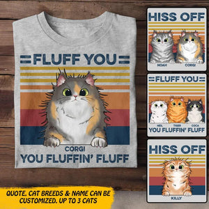 Personalized Fluff You Hiss Off Cat Lovers Christmas 3D Printed Tshirt QTDT0212
